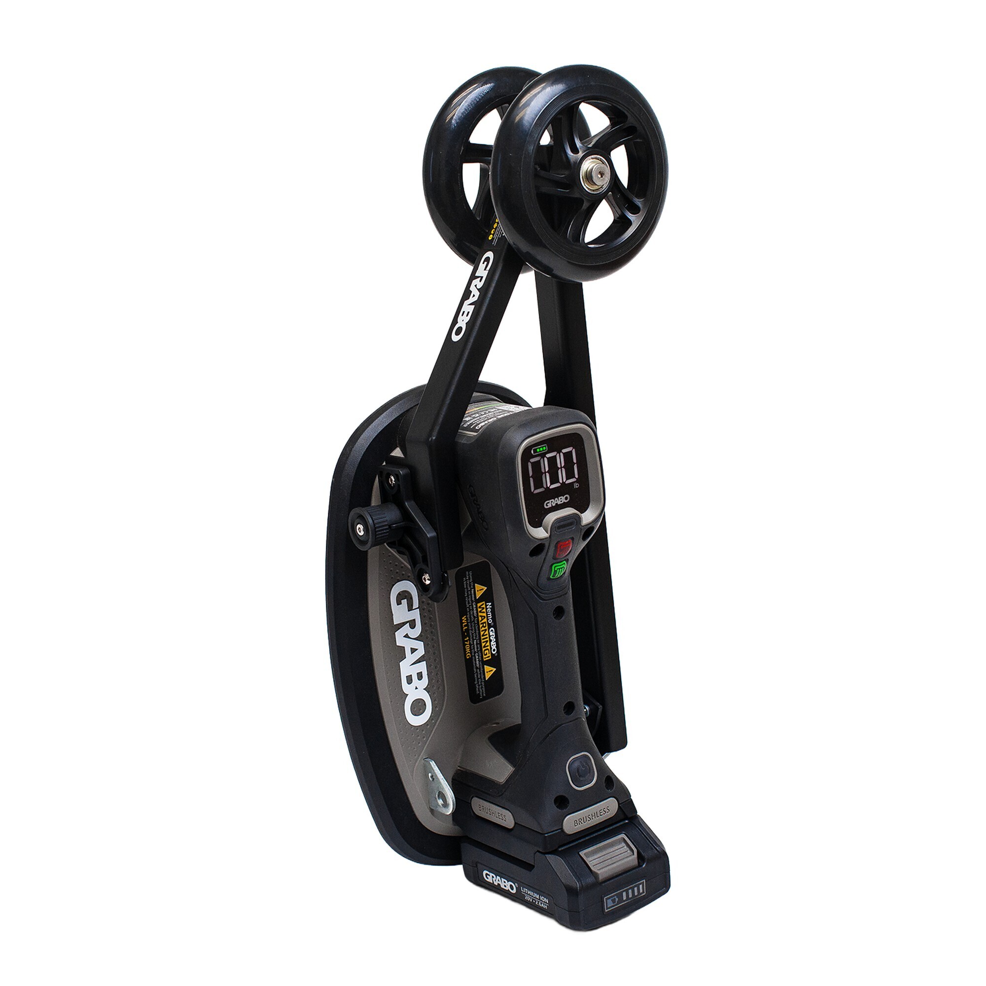 GRABO Roller Wheel Attachment for Slab and Panel Work, Two Rubberized Wheels, Three Quick Lock Pins, GRL-V1